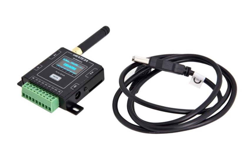 uGATE3A100 - GSM komunikátor  s kovovou krabičkou a OLED displejem - pro 100 čísel
